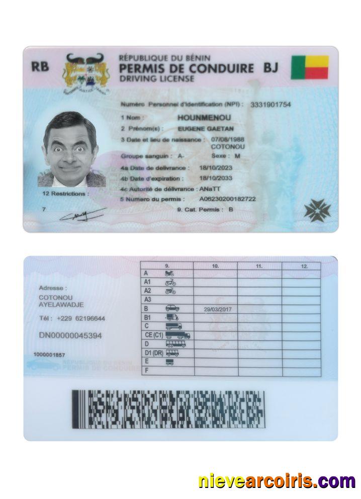 Benin driving license